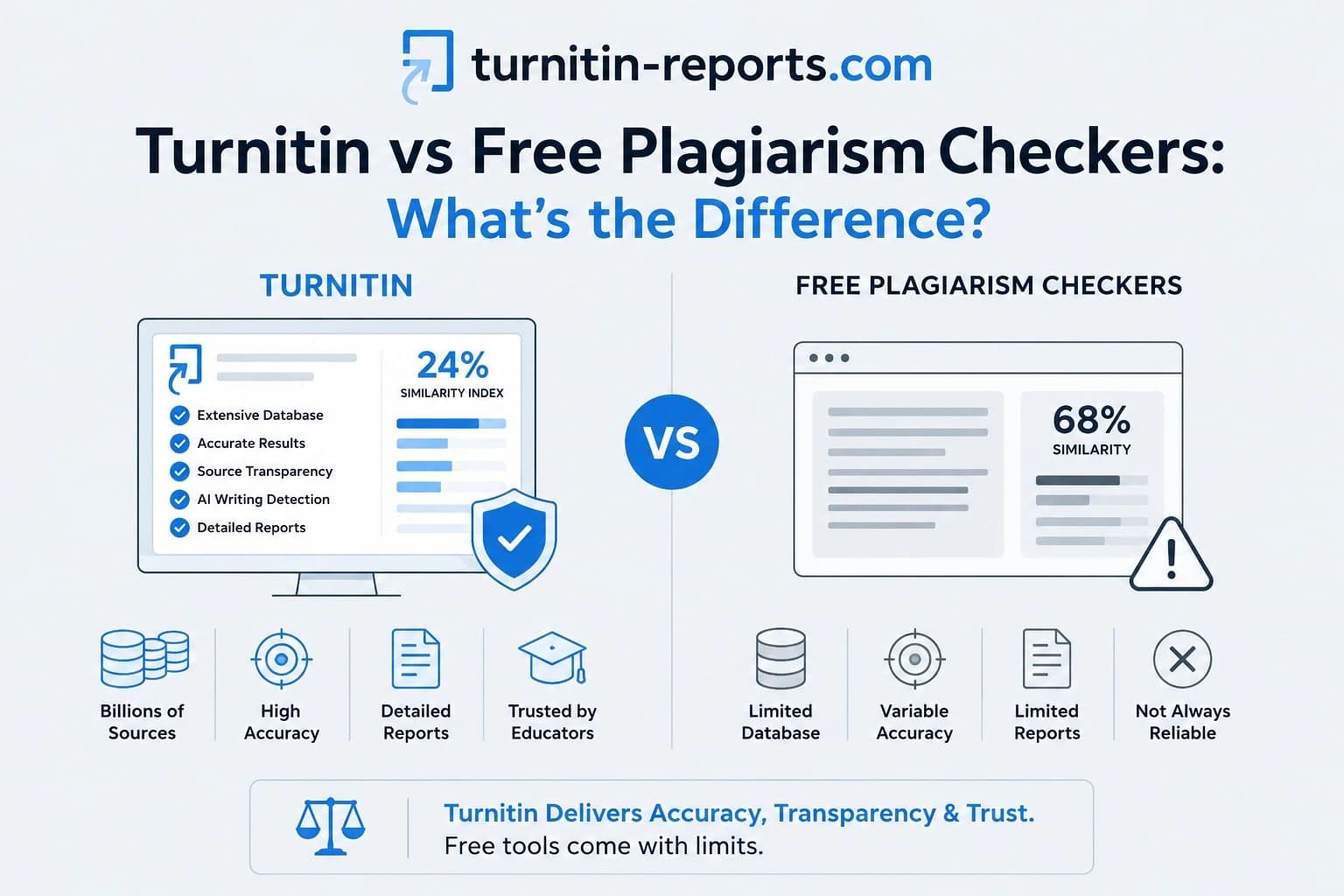 Turnitin vs Free Plagiarism Checkers: What's the Difference?